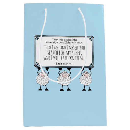 "Ik zal voor mijn schapen zorgen" cadeautaset Medium Cadeauzakje (Voorkant)