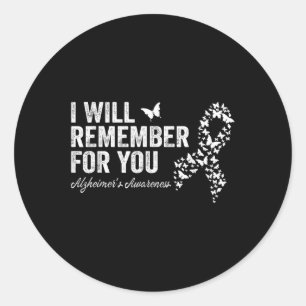 Ik zal voor u Heimers Awareness dementie herinnere Ronde Sticker