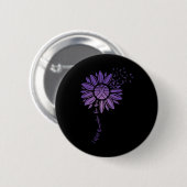 Ik zal voor u Paarse Zonnebloem Alzheimer onthoude Ronde Button 5,7 Cm (Voorkant /achterkant)
