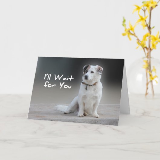 Ik zal wachten op u kaart (Gele Bloem)