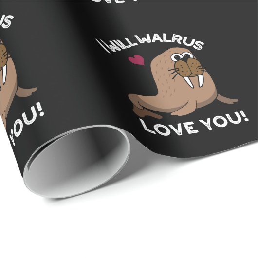 Ik zal Walrus van je houden... grappige dierlijke  Cadeaupapier (Rol Hoek)