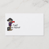 Ik ZAL worden gehoord Visitekaartje (Achterkant)