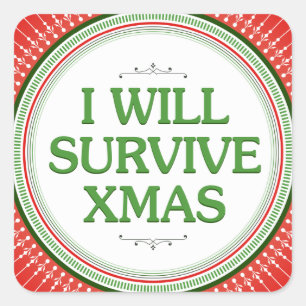 Ik zal Xmas Fitness Inspiratie overleven Vierkante Sticker