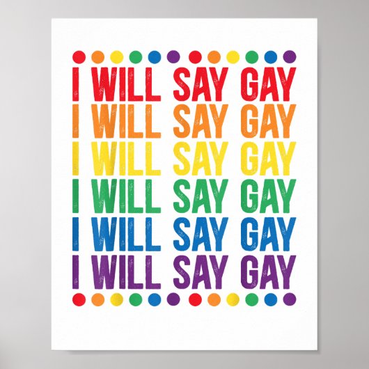 Ik zal zeggen Gay Design voor een Say Love Trots L Poster (Voorkant)