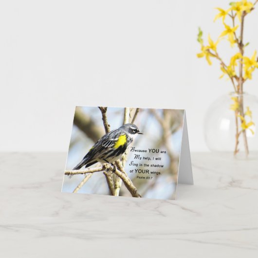 Ik zal zingen - Schriftgedeelte Kaart (Gele Bloem)