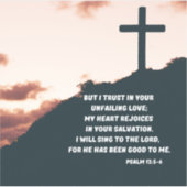 Ik zal zingen van Gods heilspsalm 13:5-6 Sticker (Voorkant)