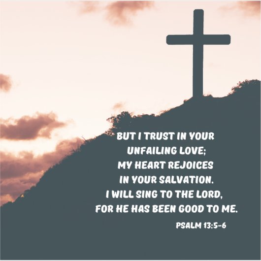 Ik zal zingen van Gods heilspsalm 13:5-6 Sticker (Voorkant)