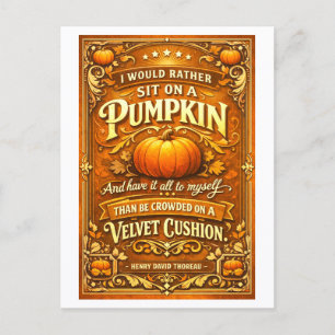 "Ik zat liever op een pompoen" citaat Briefkaart