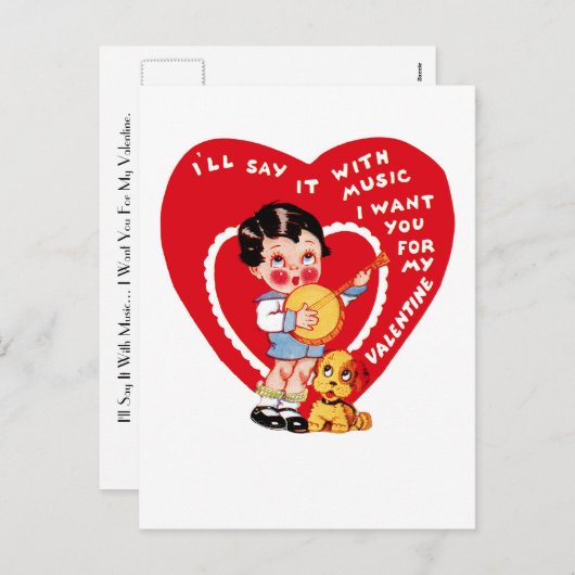 Ik zeg het met muziek feestdagenkaart (Voorkant / Achterkant)