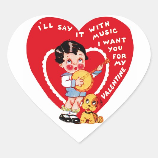 Ik zeg het met muziek hart sticker (Voorkant)