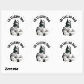 Ik zeg het papa - Grappige Jezus Meme Ronde Sticker (Vel)