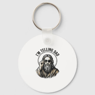 Ik zeg het tegen papa vintage graveerfunsshirt sleutelhanger