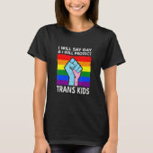 Ik zeg homo en ik bescherm Trans Retro Vin T-shirt (Voorkant)
