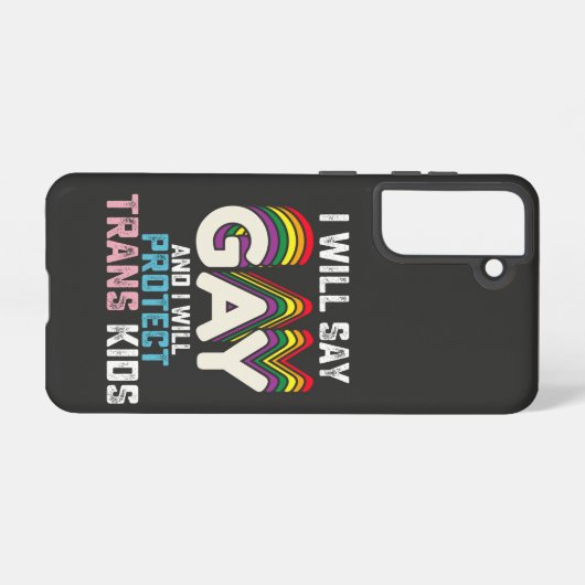 Ik zeg homo en ik zal transKinder LGBT beschermen Samsung Galaxy Hoesje (Achterkant horizontaal)