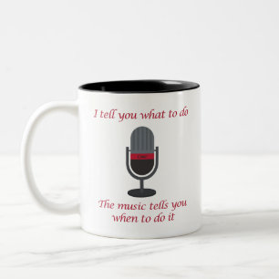 "Ik zeg je wat je moet doen, de muziek... " Cuer M Tweekleurige Koffiemok