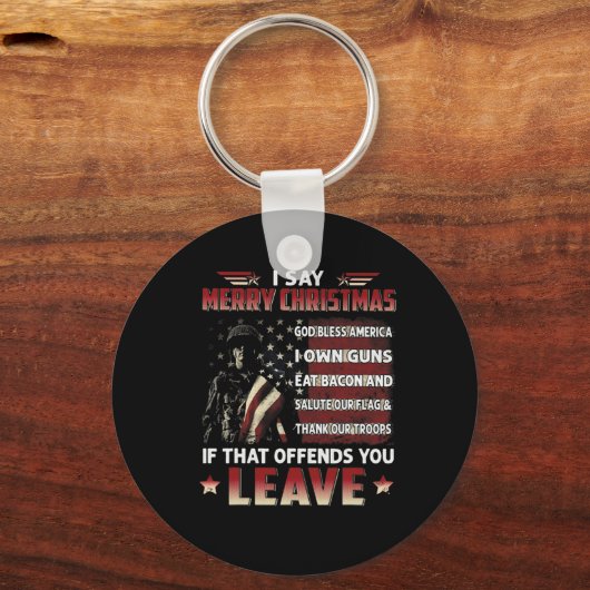 Ik zeg Merry KerstGod Bless America dat ik Pistool Sleutelhanger (Voorkant)