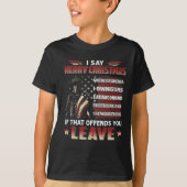 Ik zeg Merry KerstGod Bless America dat ik Pistool T-shirt (Voorkant)