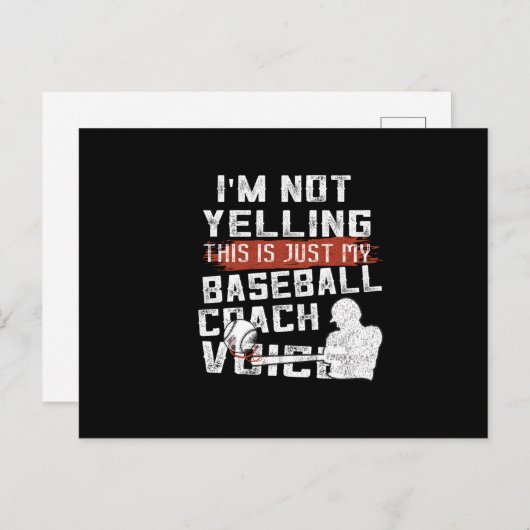 Ik zeg niet dat dit mijn stem is | Baseball Coach Briefkaart (Voorkant / Achterkant)