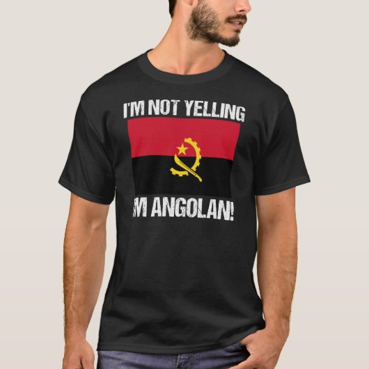 Ik zeg niet dat ik Angolese vlag Angola ben. T-shirt (Voorkant)