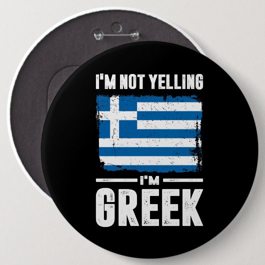 Ik zeg niet dat ik Grieks ben Ronde Button 6,0 Cm (Voorkant /achterkant)