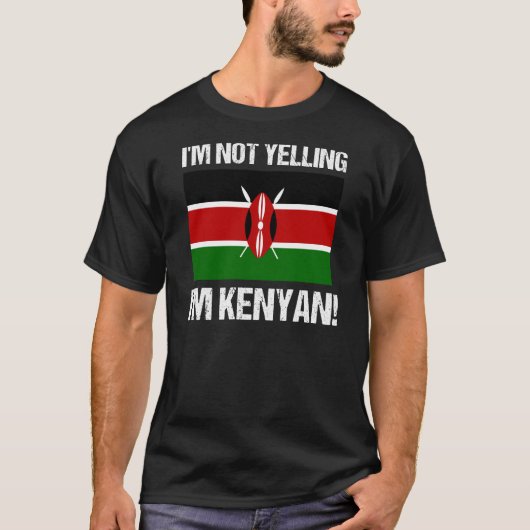 Ik zeg niet dat ik Keniaans ben, Vlag Kenia T-shirt (Voorkant)