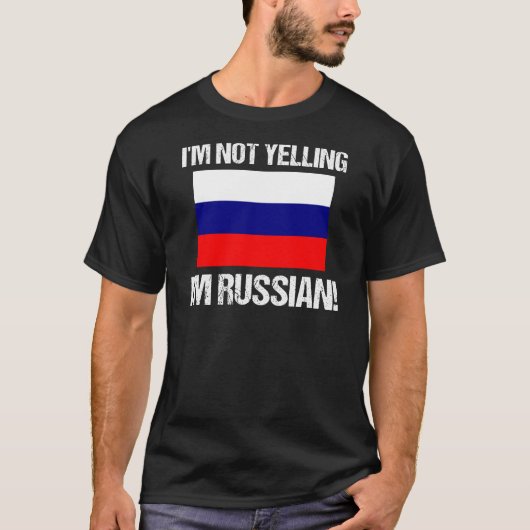 Ik zeg niet dat ik Russische vlag Rusland ben T-shirt (Voorkant)