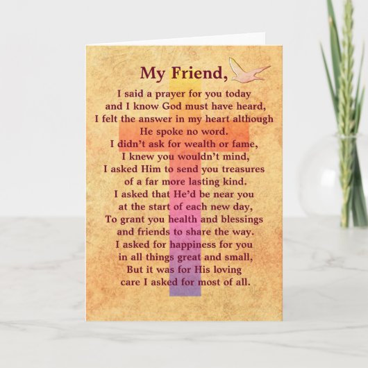 Ik zei een gebed -- inspirerend wenskaart kaart (Voorkant)