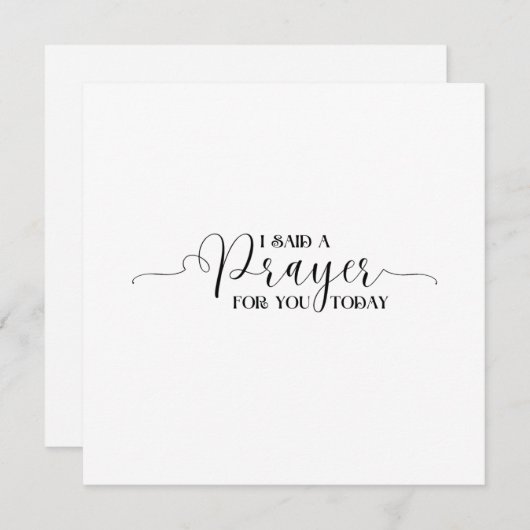 Ik zei een gebed voor u vandaag Kaart (Voorkant / Achterkant)
