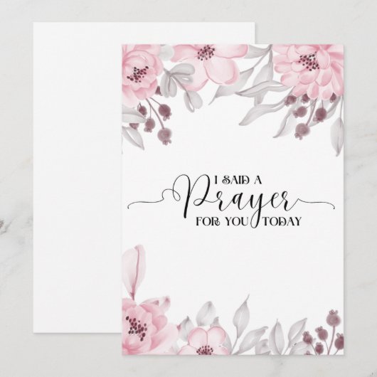 Ik zei een gebed voor u vandaag Kaart (Voorkant / Achterkant)