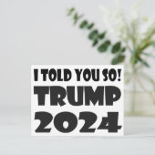 Ik zei het toch! Trump 2024 Briefkaart (Staand voorkant)