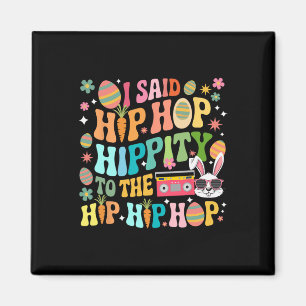 Ik zei hiphop paaseieren kleurrijke dansmuziek magneet