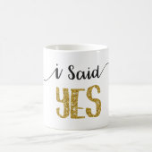 Ik zei JA Bridal Mok met Gold Glitter Letters (Center)