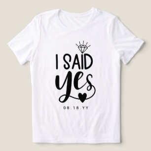 Ik zei ja diamant en hart toevoegdatum Tri-Blend shirt