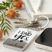 Ik zei: Ja, Diamond & Heart Voorstel Foto Sleutelhanger (Voorkant Rechts)