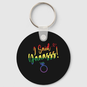 Ik zei ja Gay LGBTQ Pride Rainbow Groom Bachelore Sleutelhanger