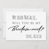 Ik zei ja, grappig voorstel voor bridesmaid-typogr kaart (Achterkant)