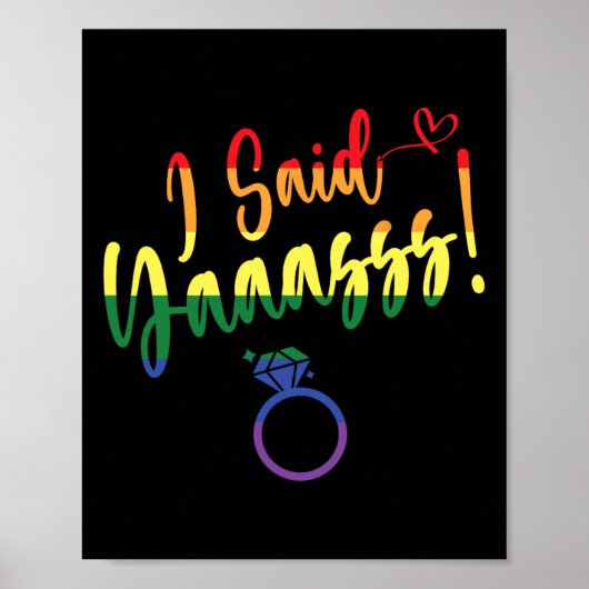 Ik zei ja HBTQ Regenboog Bruidegom Bachelor Poster (Voorkant)
