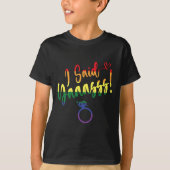 Ik zei ja homoseksuele Lgbtq Pride regenboog Bruid T-shirt (Voorkant)