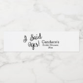 Ik zei ja, modern Vrijgezellenfeest Waterfles Etiket (Enkel label)