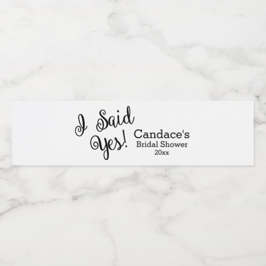 Ik zei ja, modern Vrijgezellenfeest Waterfles Etiket (Enkel label)