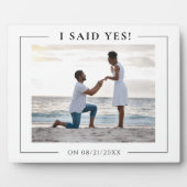 IK ZEI JA! Moderne foto verloving keepsake Fotoplaat (Voorkant)