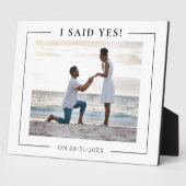 IK ZEI JA! Moderne foto verloving keepsake Fotoplaat (Zijkant)