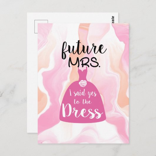 Ik zei ja tegen deze bruidsjurk Bruidsjurk roze  Briefkaart (Voorkant / Achterkant)