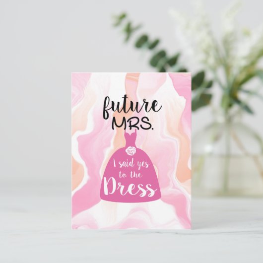 Ik zei ja tegen deze jurk bruid Bruidsjurk roze Briefkaart (Staand voorkant)