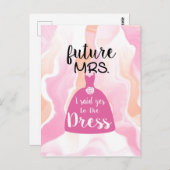 Ik zei ja tegen deze jurk bruid Bruidsjurk roze  Briefkaart (Voorkant / Achterkant)