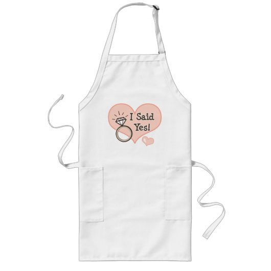 Ik zei ja Verloving Bridal Apron Lang Schort (Voorkant)