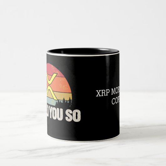 IK ZEI JE ZO XRP - XRP cryptogeld Tweekleurige Koffiemok (Center)