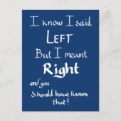 Ik zei links grappig auto rijden citaat briefkaart (Voorkant)