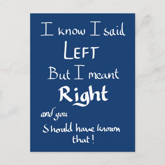 Ik zei links grappig auto rijden citaat briefkaart (Voorkant)