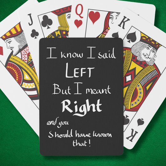 Ik zei links Grappige Richtingen Argument Grappige Pokerkaarten